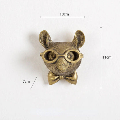 Avelena | Antik Bronze Harz Tier Anhänger Goldenes Reh Kopf Wand Lagerhaken Hintergrund Wand Zubehör Dekorative Figuren