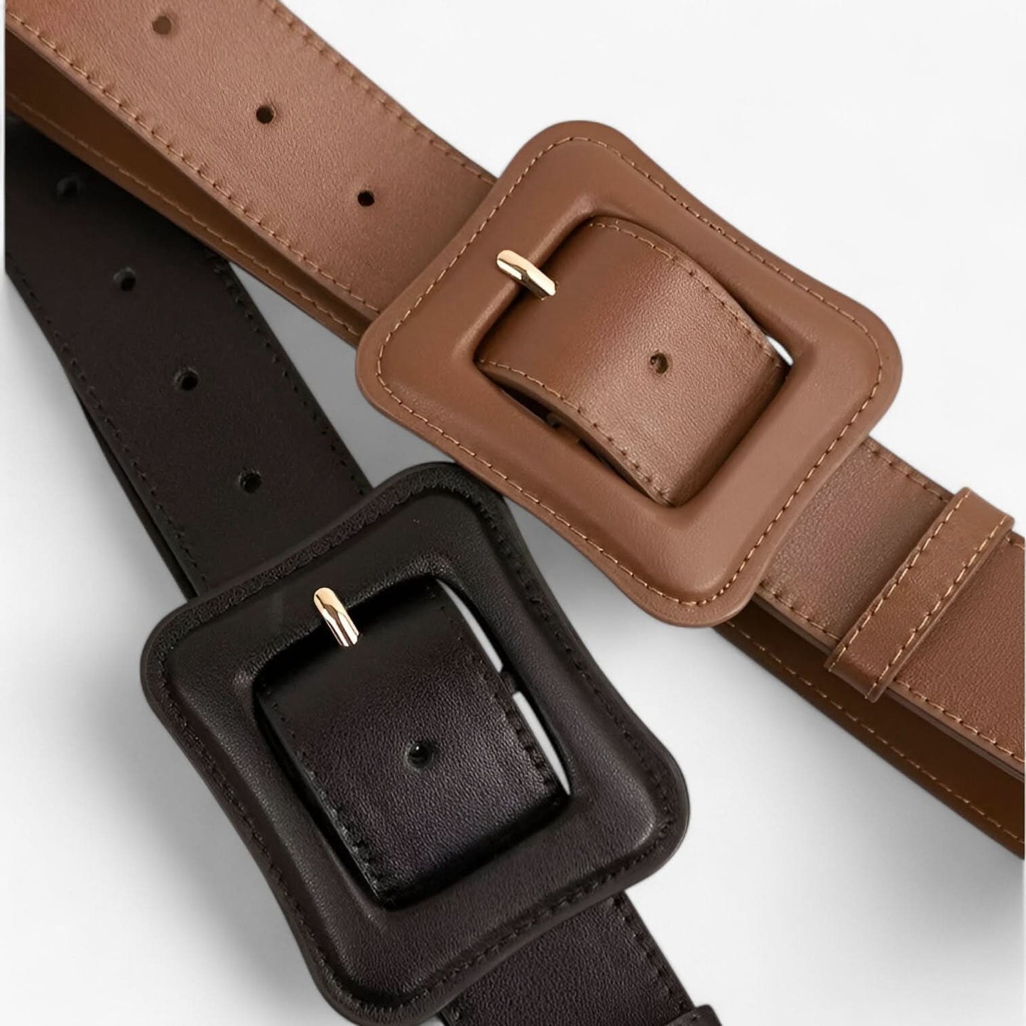 Avelena | Damen Breiter Leder Gürtel Vintage Hoch Taille mit Verstellbarer Schnalle