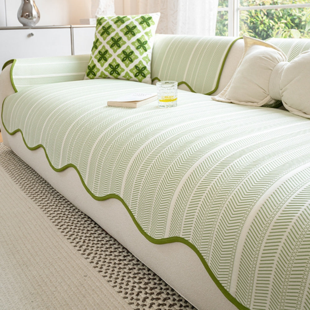 Avelena | Aurivelle Fischgrät Skallop Kante Sofabezug