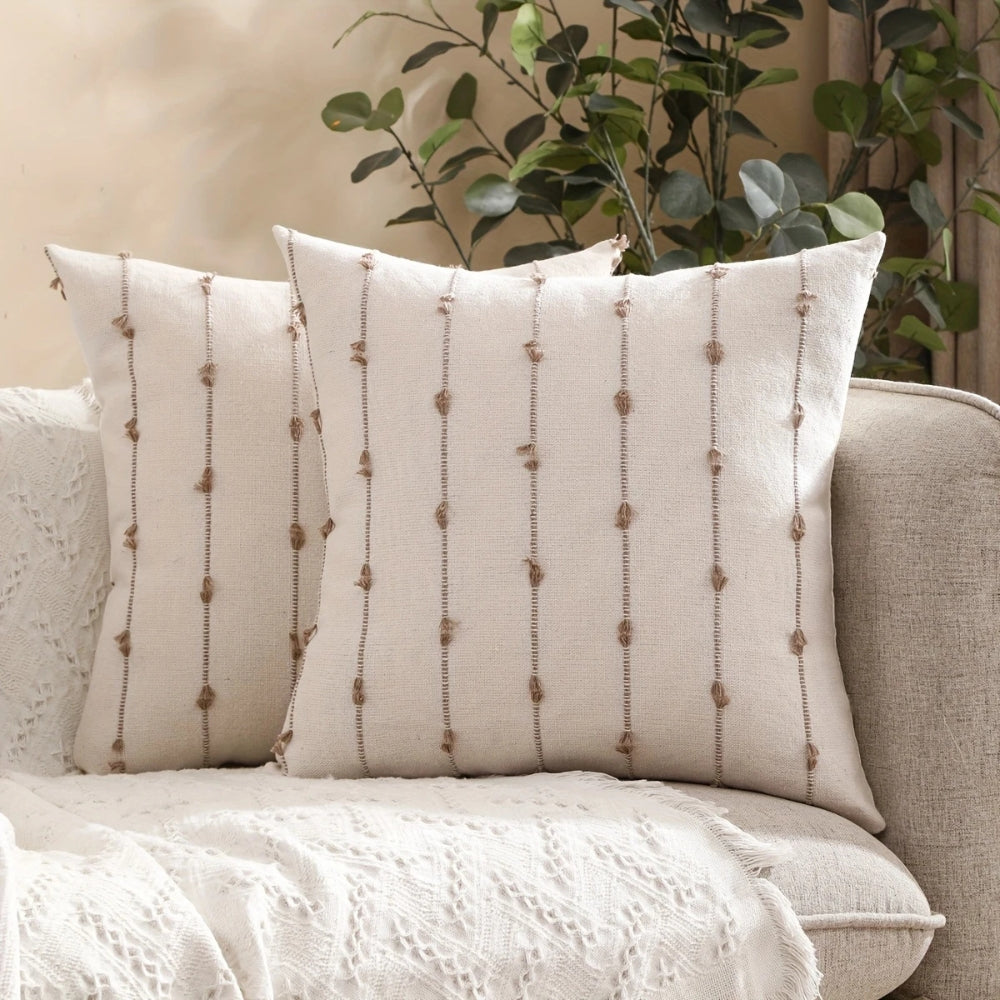 Avelena | Averra Vertikal Gestickter Kissenbezug