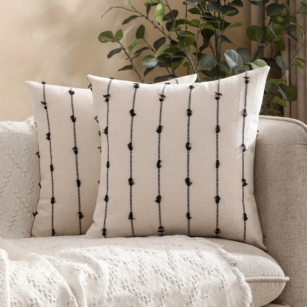 Avelena | Averra Vertikal Gestickter Kissenbezug