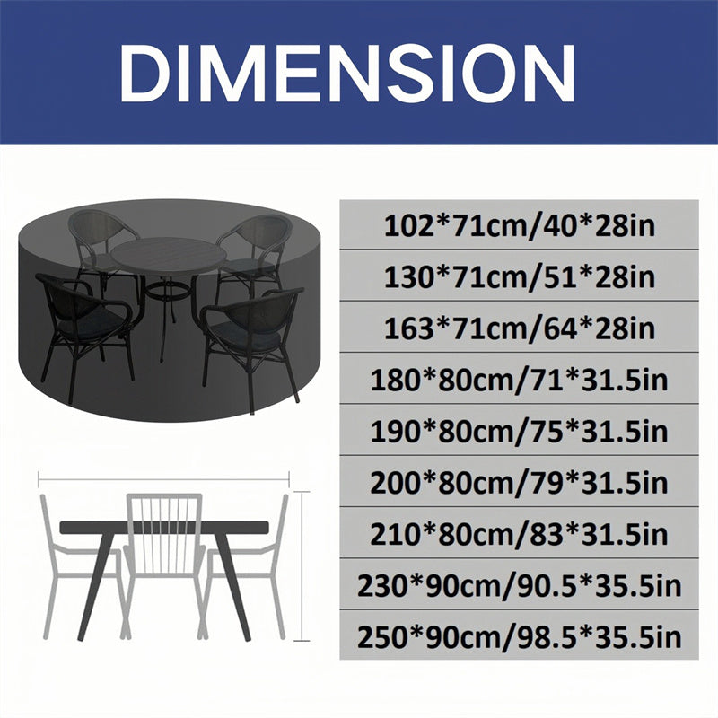 Avelena | Runde wasserdichte Abdeckung für Gartenmöbel | Hochbelastbar, UV-beständig & verstellbar für Außentische und Stühle
