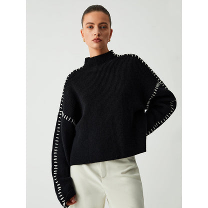 Avelena | Schwarzer Strickpullover