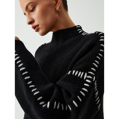 Avelena | Schwarzer Strickpullover