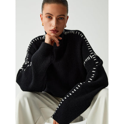 Avelena | Schwarzer Strickpullover