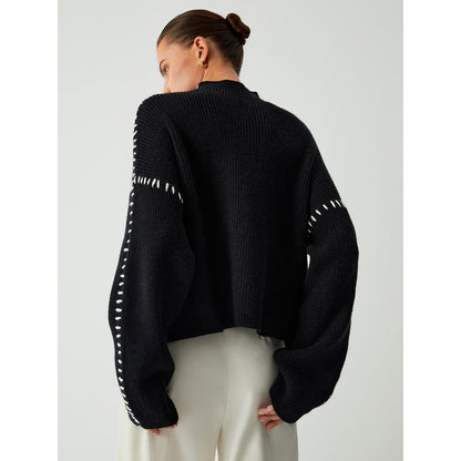 Avelena | Schwarzer Strickpullover