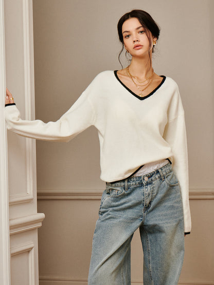 Draped Shoulder Knit Top