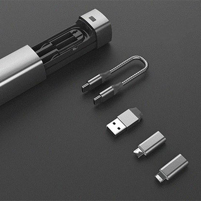 Avelena | 6-in-1 Kabelorganizer mit Mini-Taschenlampe und Notstrombank