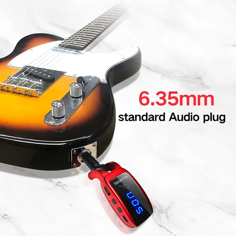 Avelena | Drahtloses Gitarsystem Wiederaufladbar Verbessertes Led-Display 15 Kanäle Uhf Drahtloser Gitarsender Empfänger Gitarrenzubehör