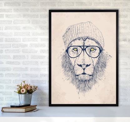 Avelena | Cooler Hipster Löwe Tier Kunstdruck