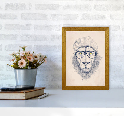 Avelena | Cooler Hipster Löwe Tier Kunstdruck