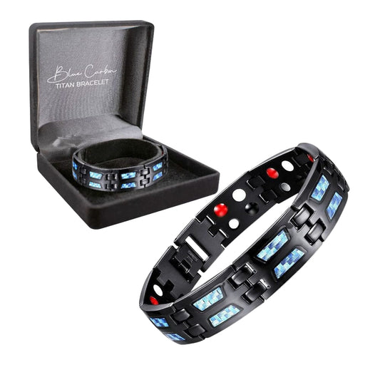 Avelena | CarbonArmband Blauer Kohlenstoff TitanArmband