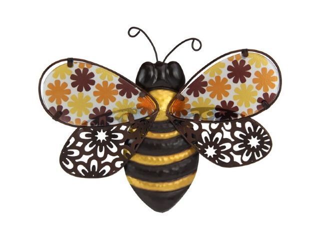 Avelena | Bee Flower Metall Wandkunst Set 2