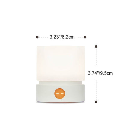 Avelena | Zeitgenössische nordische Timer wiederaufladbare ABS HIPS Silikonzylinder LED Tischlampe Nachtlicht für Nachttisch