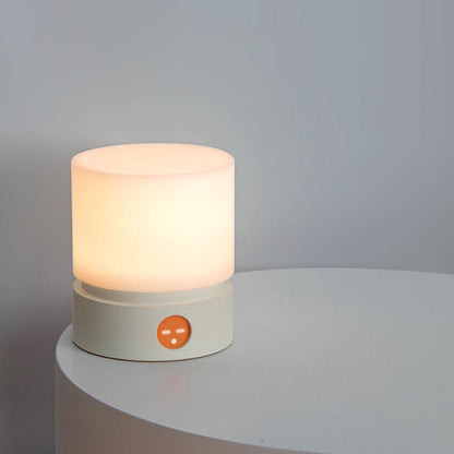 Avelena | Zeitgenössische nordische Timer wiederaufladbare ABS HIPS Silikonzylinder LED Tischlampe Nachtlicht für Nachttisch