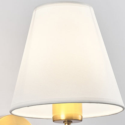 Avelena | Zeitgenössische nordische runde gebogene Stangen-Eisen-Stoffschirm 1-Licht Wandleuchte Lampe für Wohnzimmer