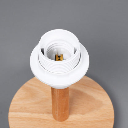 Avelena | Traditionelle japanische Zylinder Holzstoff 1-Licht Tischlampe für das Wohnzimmer