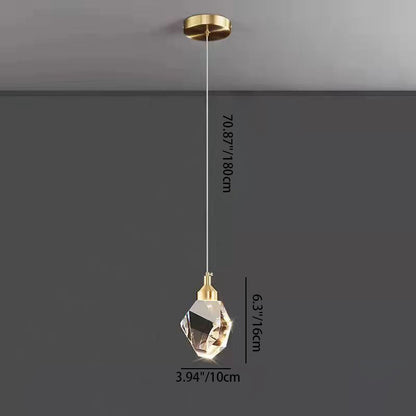 Avelena | Luxus Diamant Würfel Kristall Eisen LED Pendelleuchte Für Schlafzimmer