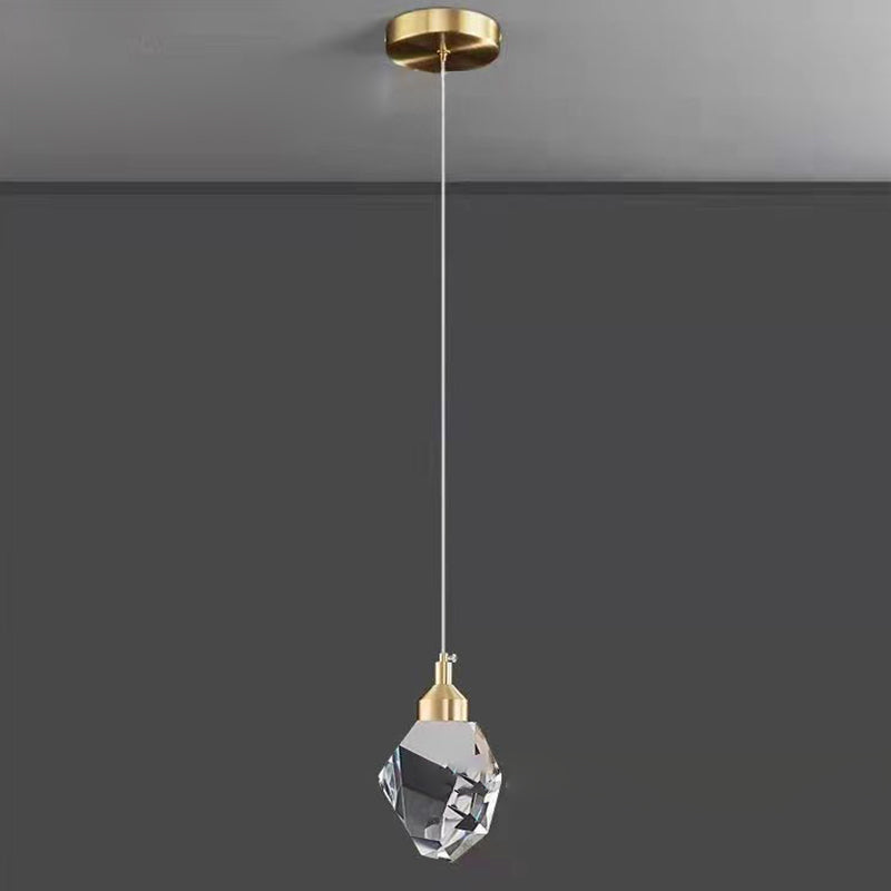 Avelena | Luxus Diamant Würfel Kristall Eisen LED Pendelleuchte Für Schlafzimmer