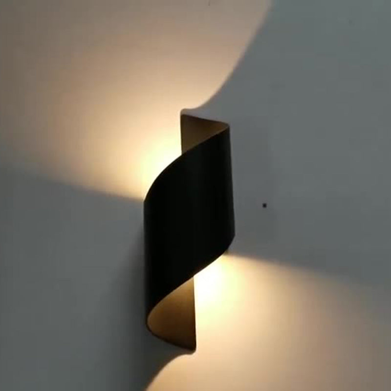 Avelena | Moderne Minimalistische Wasserdichte Spiral Aluminium Acryl LED Wandleuchte für Schlafzimmer