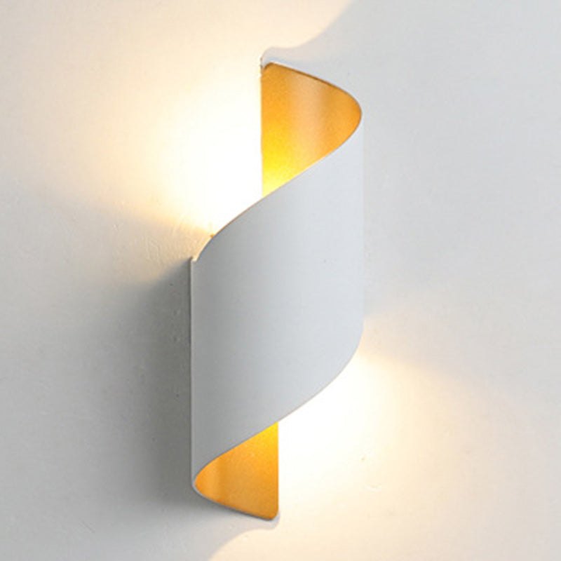 Avelena | Moderne Minimalistische Wasserdichte Spiral Aluminium Acryl LED Wandleuchte für Schlafzimmer