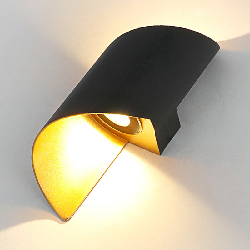 Avelena | Moderne Minimalistische Wasserdichte Spiral Aluminium Acryl LED Wandleuchte für Schlafzimmer