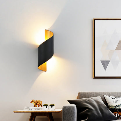 Avelena | Moderne Minimalistische Wasserdichte Spiral Aluminium Acryl LED Wandleuchte für Schlafzimmer