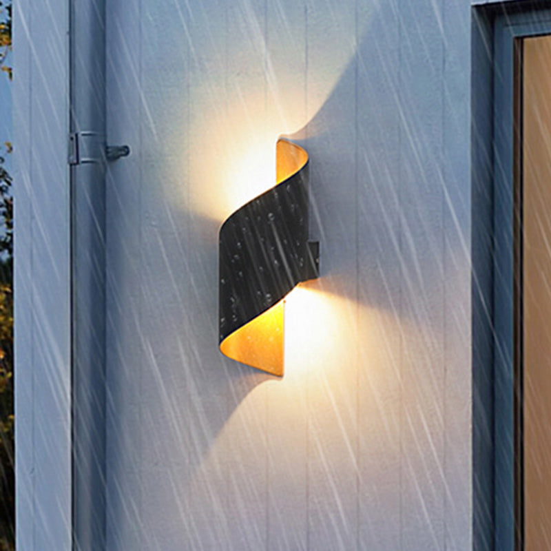 Avelena | Moderne Minimalistische Wasserdichte Spiral Aluminium Acryl LED Wandleuchte für Schlafzimmer