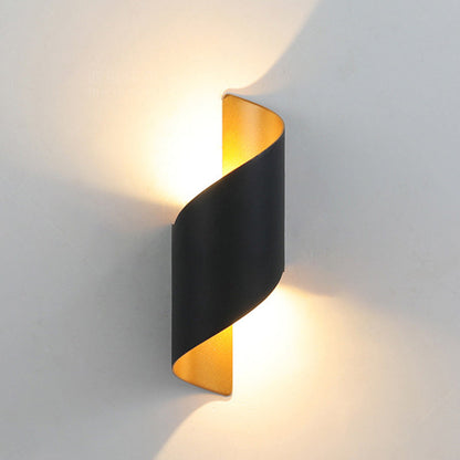 Avelena | Moderne Minimalistische Wasserdichte Spiral Aluminium Acryl LED Wandleuchte für Schlafzimmer
