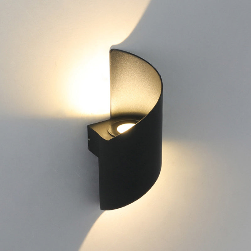 Avelena | Moderne Minimalistische Wasserdichte Spiral Aluminium Acryl LED Wandleuchte für Schlafzimmer