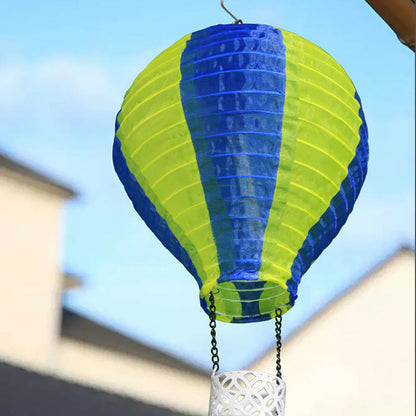 Avelena | Zeitgenössischer kreativer Solar-Heißluftballon-Stoffschirm LED Außenpendelleuchte für Terrasse draußen