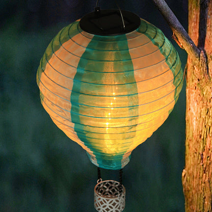 Avelena | Zeitgenössischer kreativer Solar-Heißluftballon-Stoffschirm LED Außenpendelleuchte für Terrasse draußen