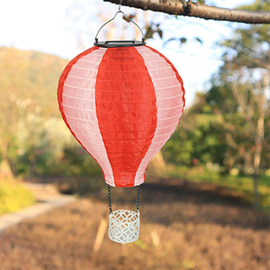 Avelena | Zeitgenössischer kreativer Solar-Heißluftballon-Stoffschirm LED Außenpendelleuchte für Terrasse draußen