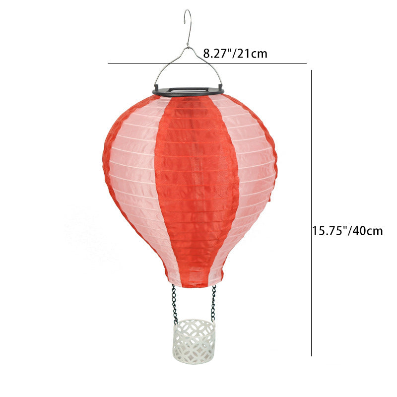 Avelena | Zeitgenössischer kreativer Solar-Heißluftballon-Stoffschirm LED Außenpendelleuchte für Terrasse draußen