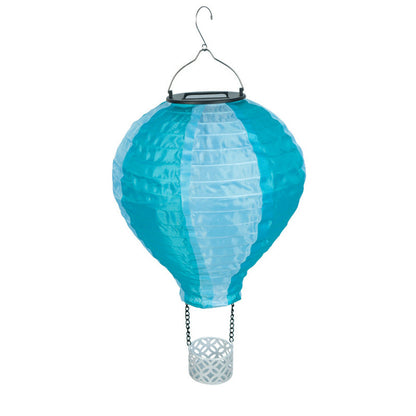 Avelena | Zeitgenössischer kreativer Solar-Heißluftballon-Stoffschirm LED Außenpendelleuchte für Terrasse draußen