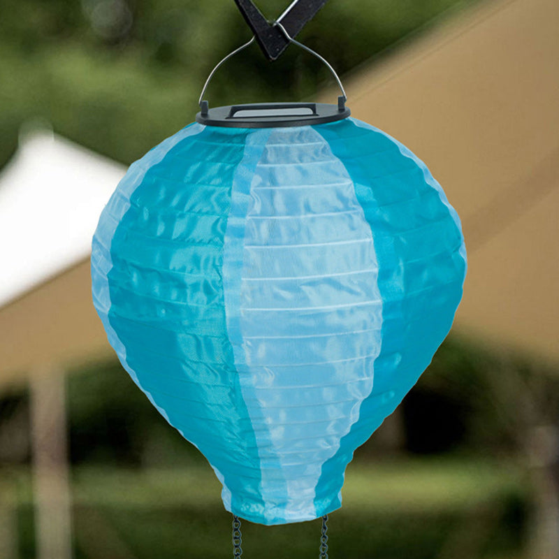 Avelena | Zeitgenössischer kreativer Solar-Heißluftballon-Stoffschirm LED Außenpendelleuchte für Terrasse draußen