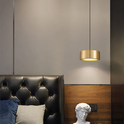 Avelena | Minimalistische Runde Zylinder Eisen LED Pendelleuchte für Schlafzimmer