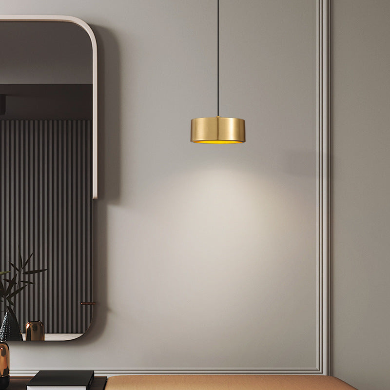 Avelena | Minimalistische Runde Zylinder Eisen LED Pendelleuchte für Schlafzimmer