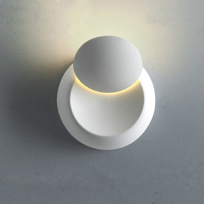 Avelena | Zeitgenössische nordische Eisenrunde Eclipse drehbare LED Wandleuchte für Nachttisch