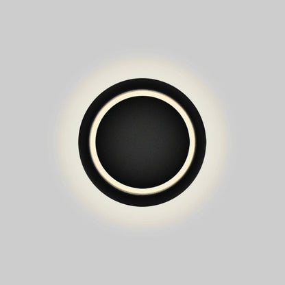 Avelena | Zeitgenössische nordische Eisenrunde Eclipse drehbare LED Wandleuchte für Nachttisch
