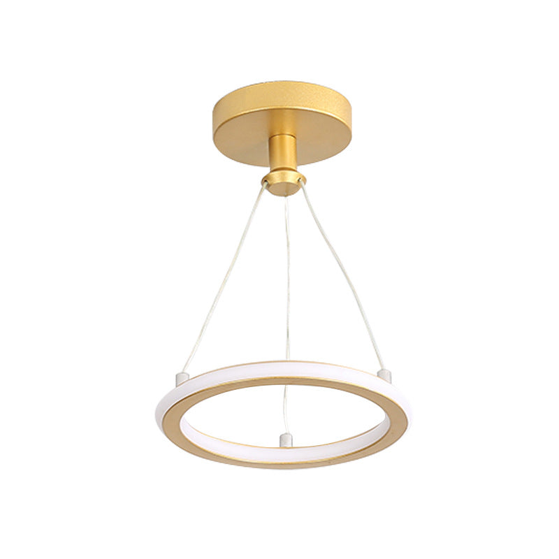 Avelena | Zeitgenössische Nordische Runde Metall Silica LED Semi-Flush Mount Deckenleuchte für Flur