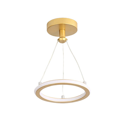 Avelena | Zeitgenössische Nordische Runde Metall Silica LED Semi-Flush Mount Deckenleuchte für Flur