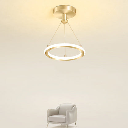 Avelena | Zeitgenössische Nordische Runde Metall Silica LED Semi-Flush Mount Deckenleuchte für Flur