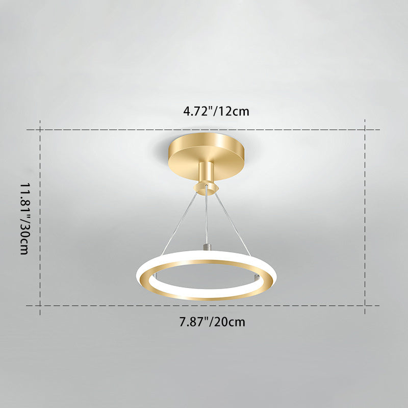 Avelena | Zeitgenössische Nordische Runde Metall Silica LED Semi-Flush Mount Deckenleuchte für Flur