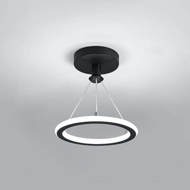 Avelena | Zeitgenössische Nordische Runde Metall Silica LED Semi-Flush Mount Deckenleuchte für Flur