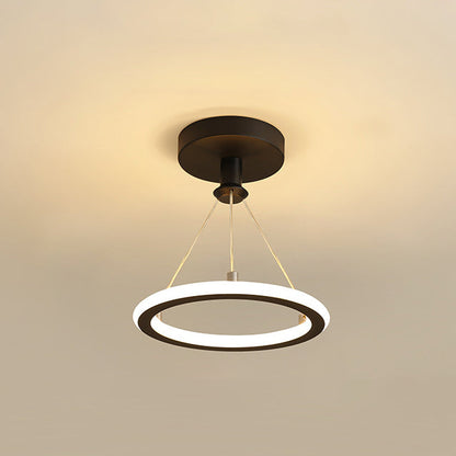 Avelena | Zeitgenössische Nordische Runde Metall Silica LED Semi-Flush Mount Deckenleuchte für Flur
