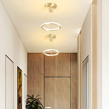 Avelena | Zeitgenössische Nordische Runde Metall Silica LED Semi-Flush Mount Deckenleuchte für Flur