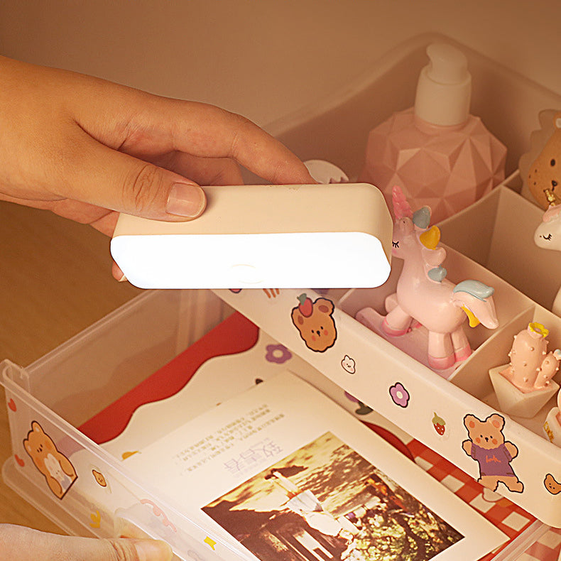 Avelena | Modern Minimalist Wiederaufladbare Magnetische Saugnapf Kunststoffstreifen Rechteckige LED Wandleuchte Nachtlicht Für Studium