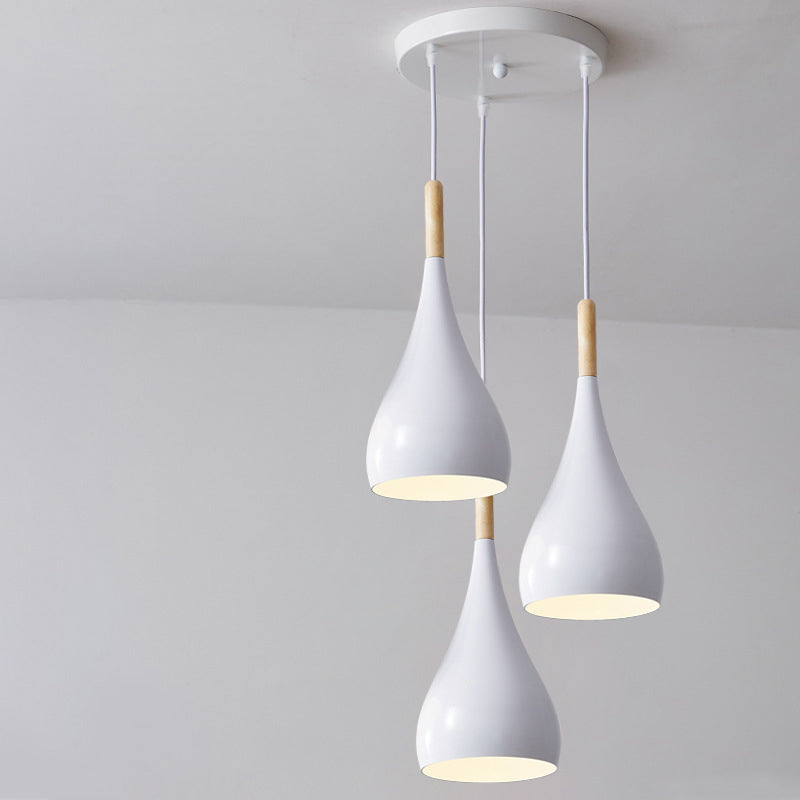 Avelena | nordische Eisen Holz Aluminium Kürbis Wasser Tropfen 1-Licht Pendelleuchte für Esszimmer