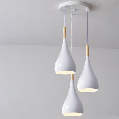 Avelena | nordische Eisen Holz Aluminium Kürbis Wasser Tropfen 1-Licht Pendelleuchte für Esszimmer